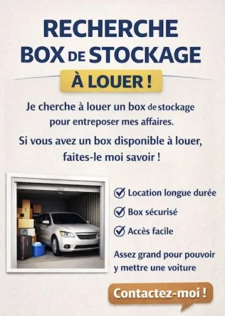 Recherche box pour stockage / voiture