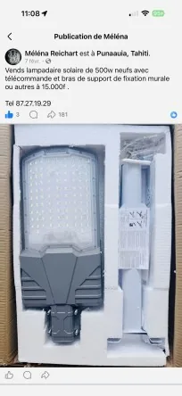 Vend lampadaire solaire de 500w neufs