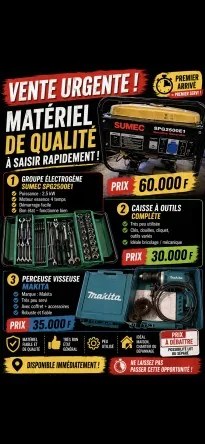 Matériel à vendre