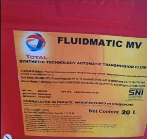 Vends bidon Huile boite auto fluidmatic mv 20L