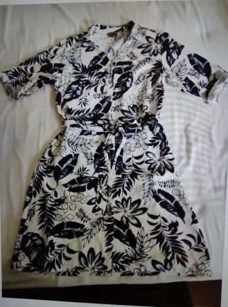 Robe à fleurs en lin Coline taille M