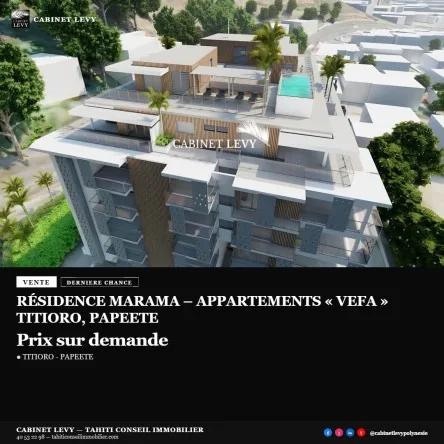 VEFA – RÉSIDENCE MARAMA – TITIORO, PAPEETE