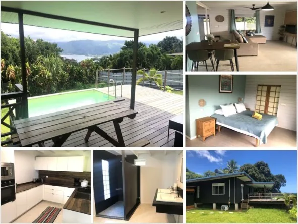 TOAHOTU, BELLE MAISON 3 CH, PISCINE, VUE MER