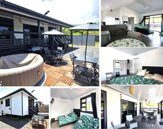 PAPEARI... VENDS ENSEMBLE IMMOBILIER NEUF ( 1 T3 & 8 T1), TERRAIN 1750m², ACCÈS MER