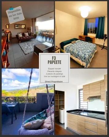Rare - ð ðð¢ð¨ðð¥ Papeete - F3 avec vue sur mer et montagne- Direct Propriétaire