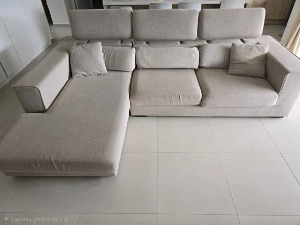 Canapé L beige