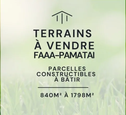 Faa'a vends terrains avec vue mer Réf : 2026/033