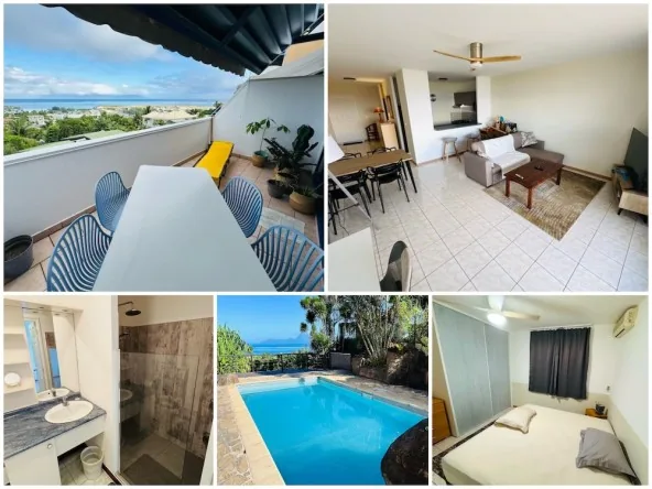 AQ - FAAA appartement F2 meublé climatisé vue Moorea piscine - 150 000F