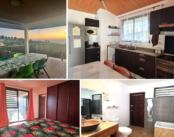 PUNAAUIA/MIRI... LOUE MAISON 85M², 2 CHAMBRES, TERRAIN 880M², VUE MER